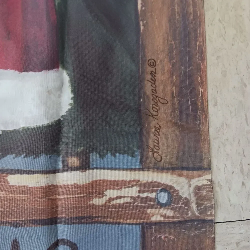 Laura Korsgaden Flag Star Of Peace Santa Holidays Christmas Festive Yard Art